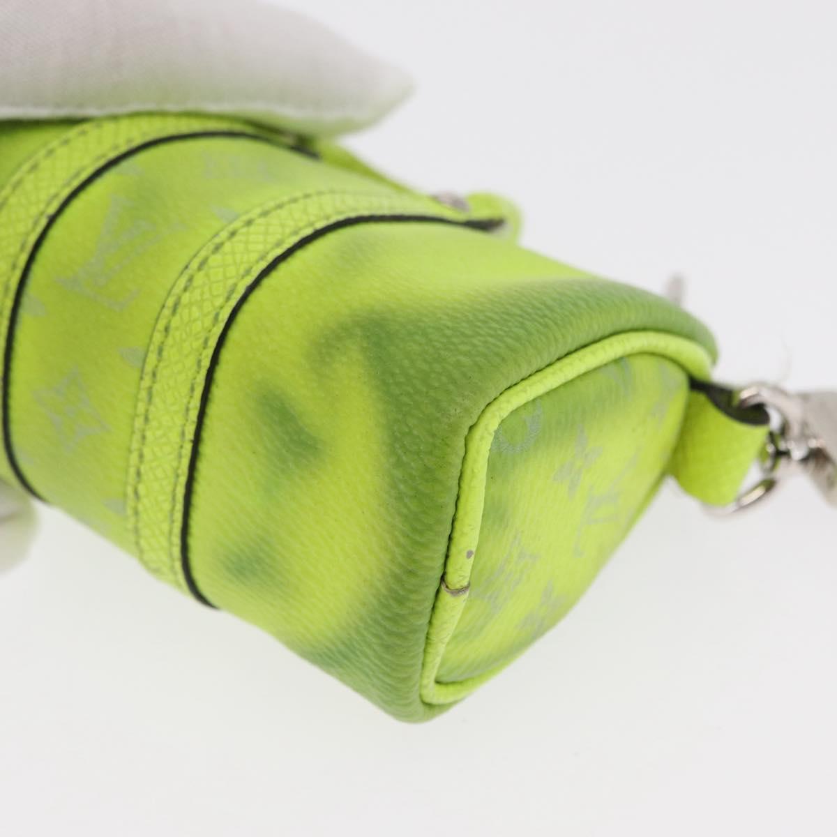 LOUIS VUITTON Taigalama Porte Cles Mini Keepall Charm Yellow M01048 Auth 171192