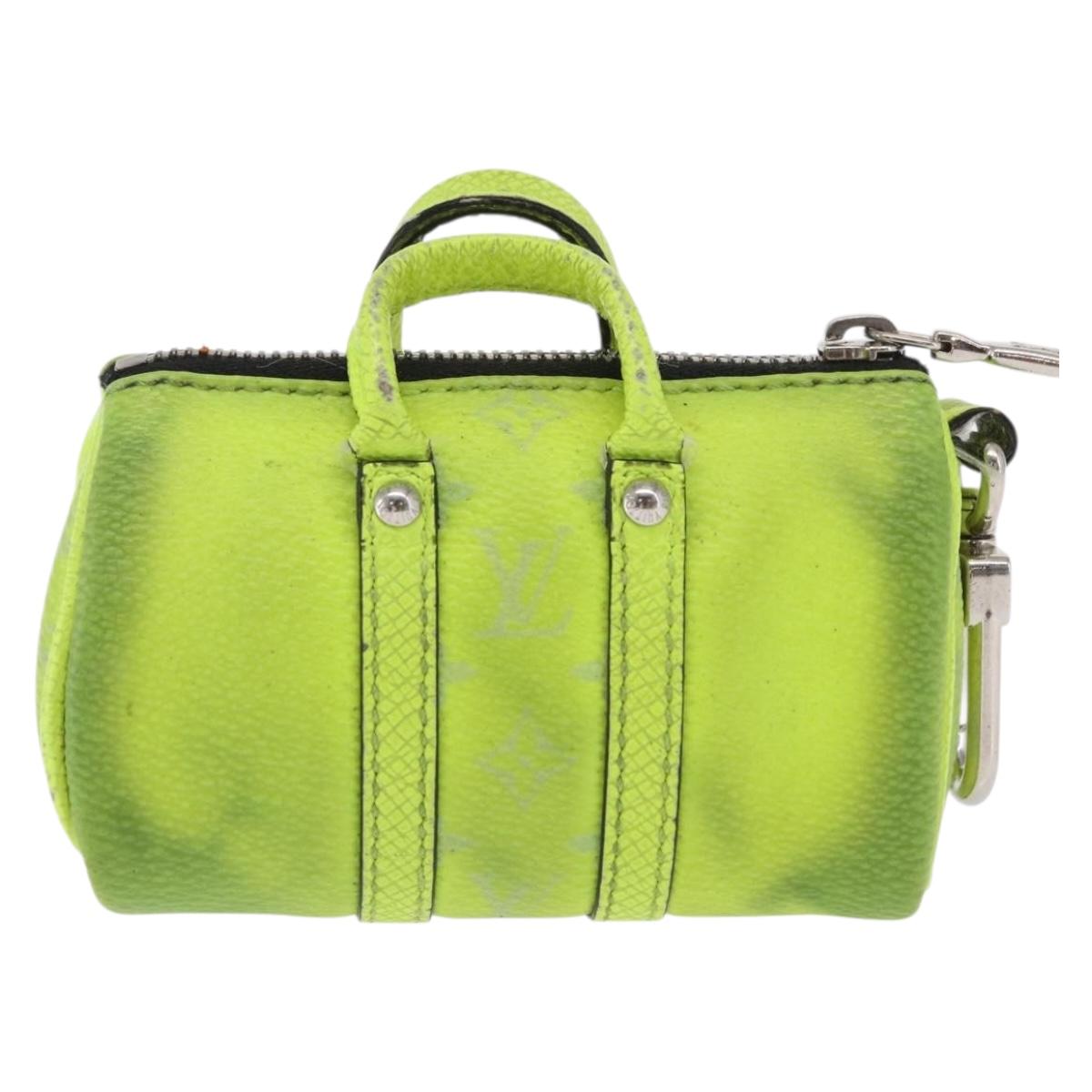 LOUIS VUITTON Taigalama Porte Cles Mini Keepall Charm Yellow M01048 Auth 171192