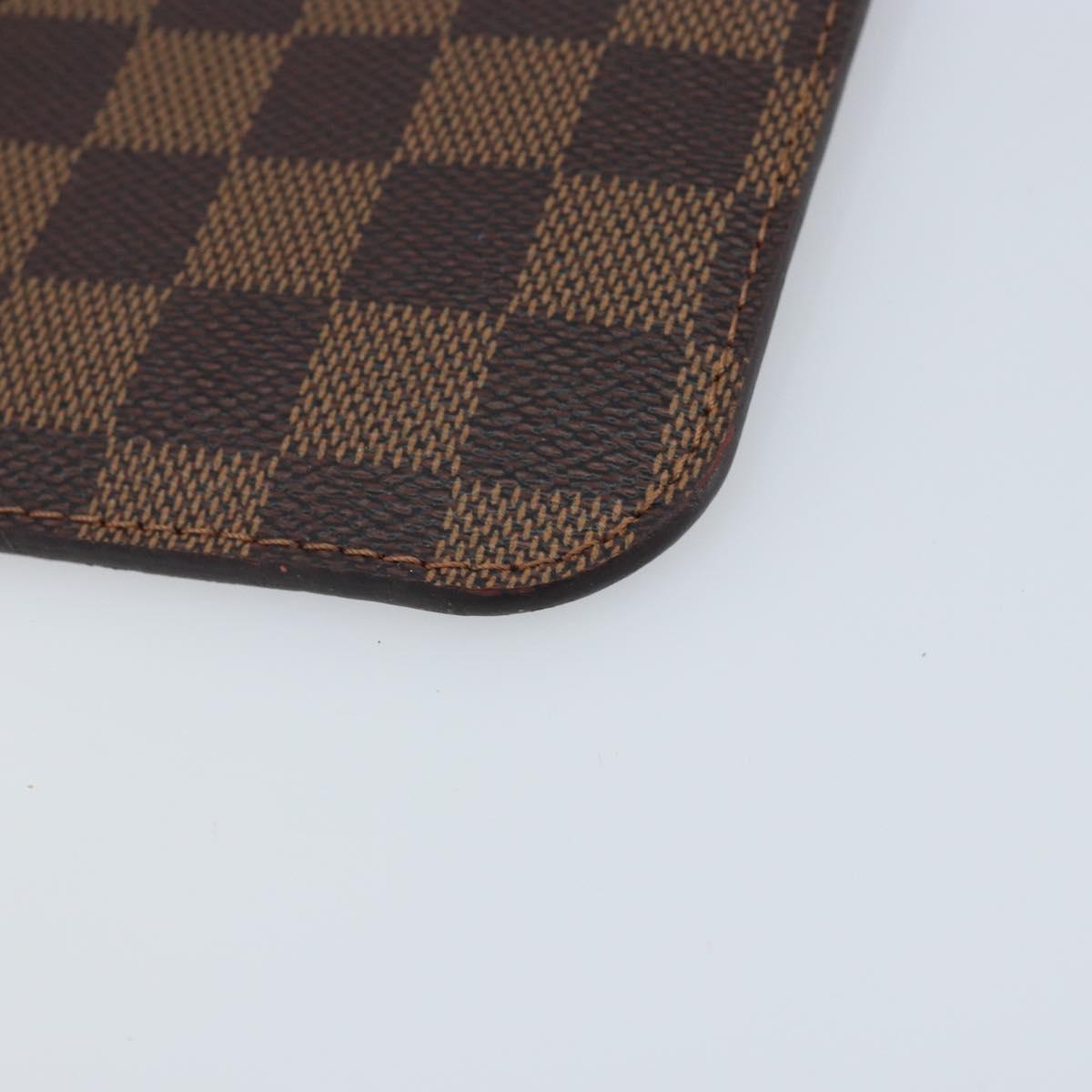 LOUIS VUITTON Damier Ebene Neverfull PM Pouch LV Auth 171206A