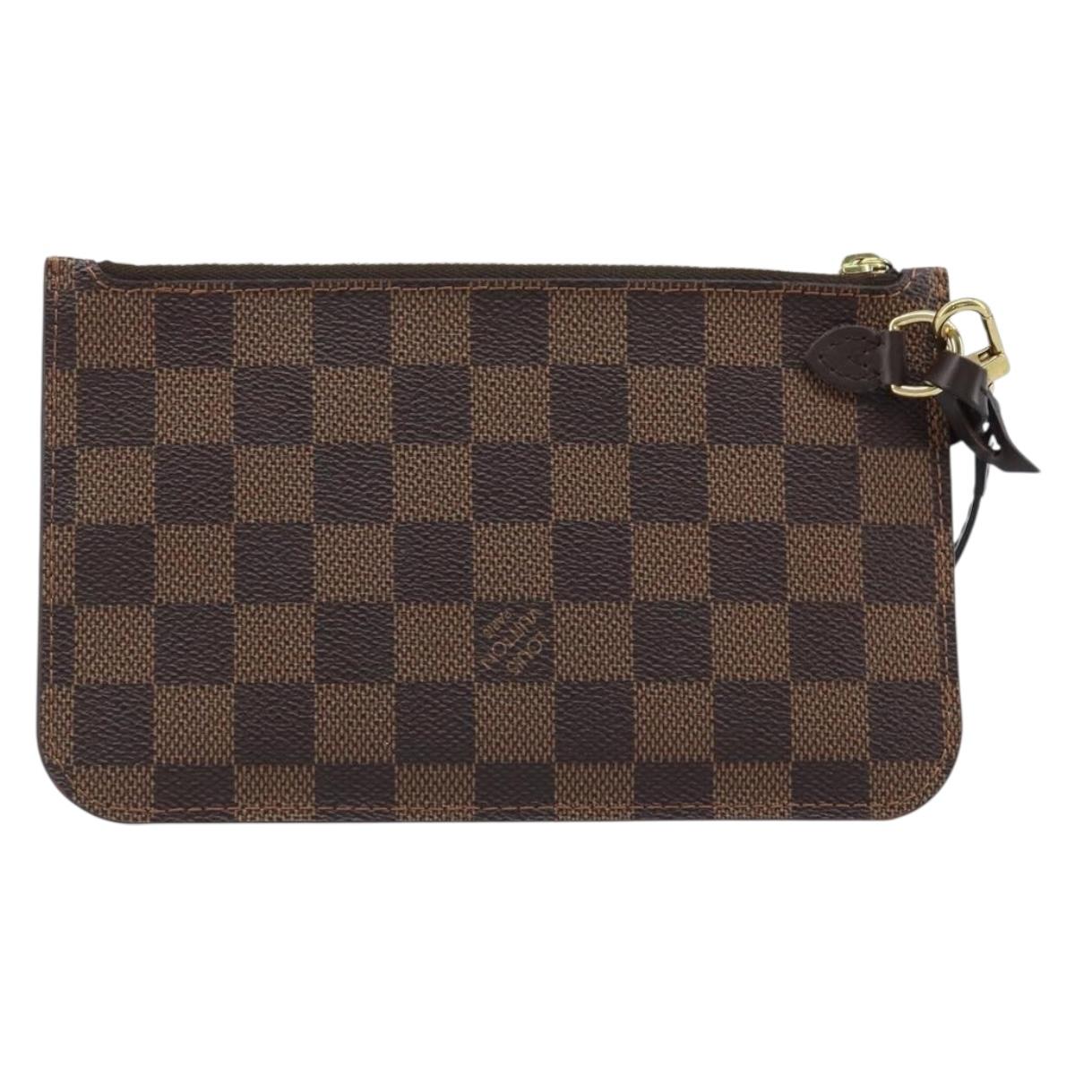 LOUIS VUITTON Damier Ebene Neverfull PM Pouch LV Auth 171206A