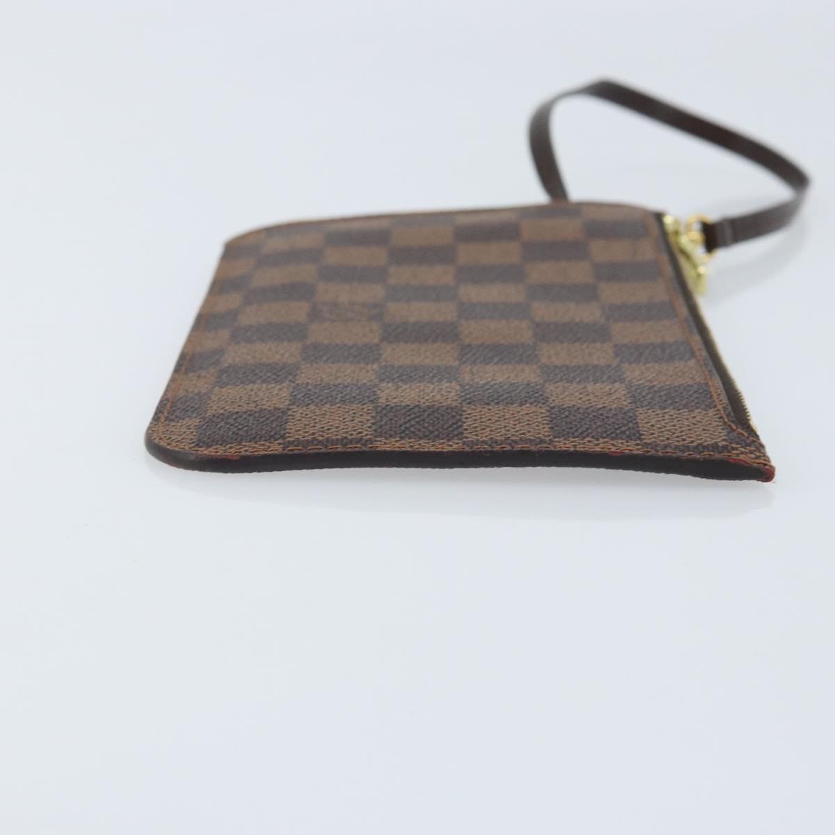LOUIS VUITTON Damier Ebene Neverfull PM Pouch LV Auth 171206A