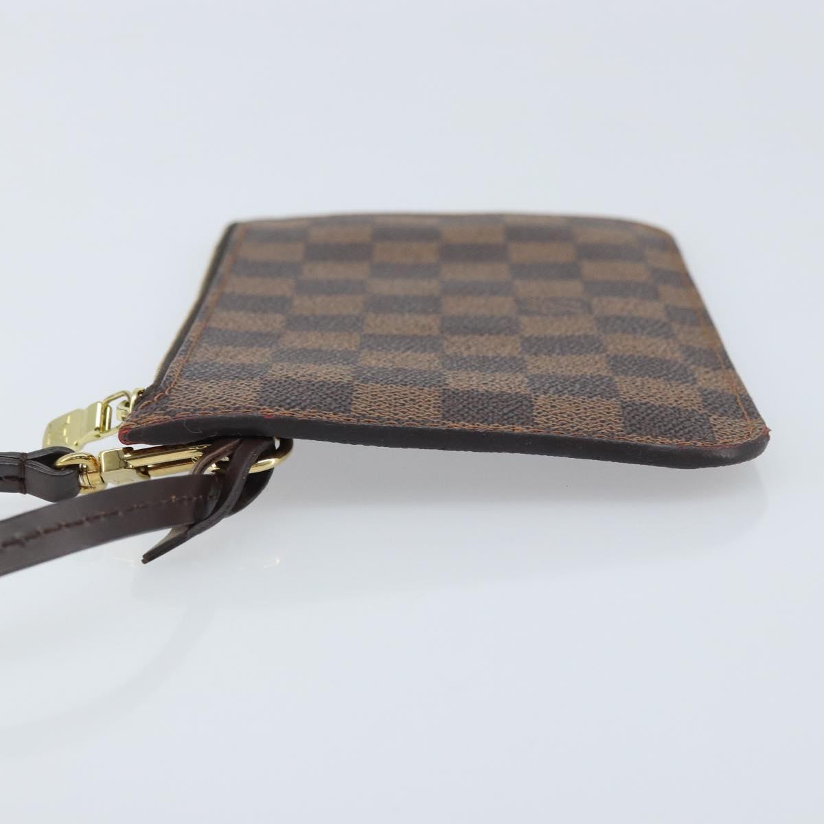 LOUIS VUITTON Damier Ebene Neverfull PM Pouch LV Auth 171206A
