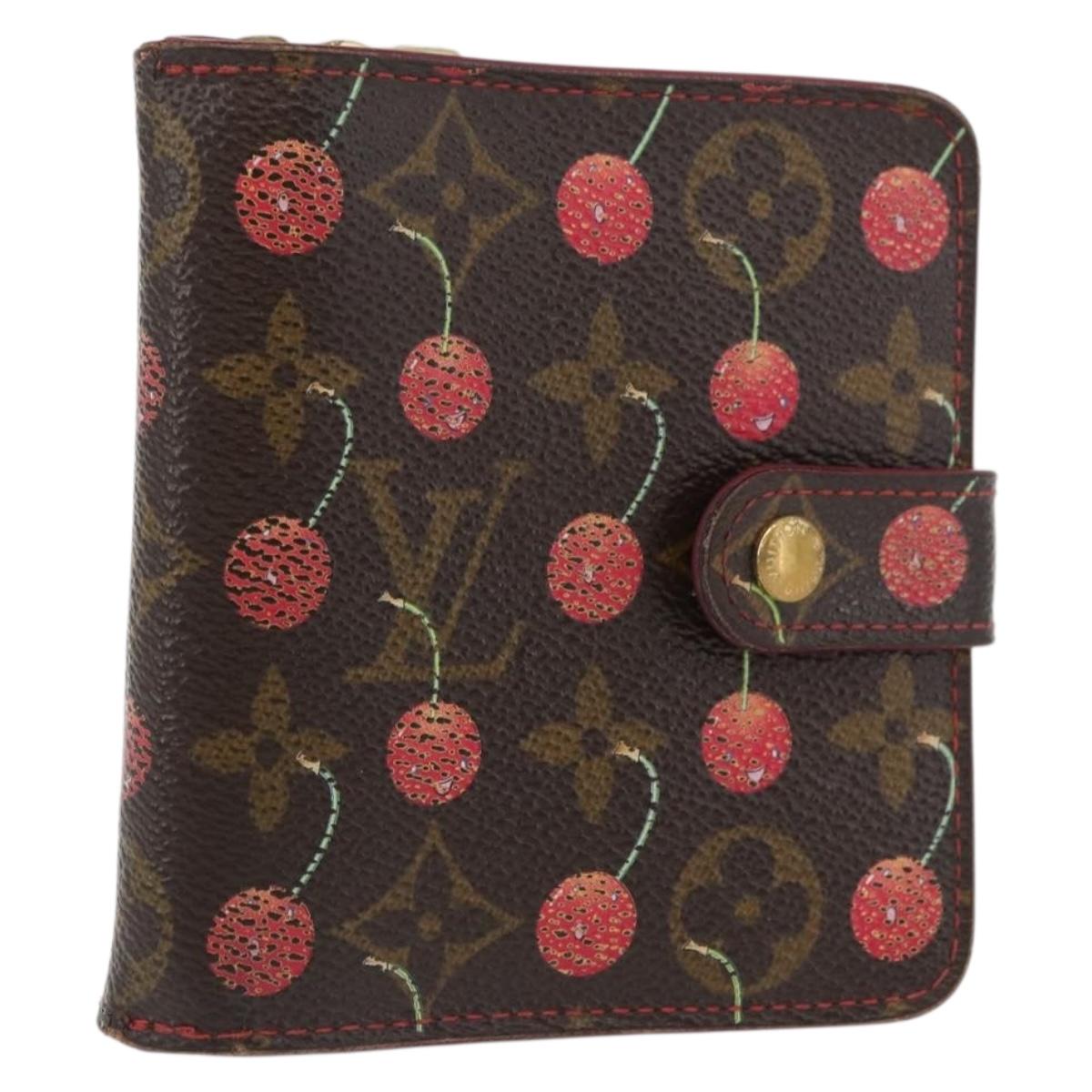 LOUIS VUITTON Monogram Cherry Compact zip Bifold Wallet M95005 LV Auth 171207A