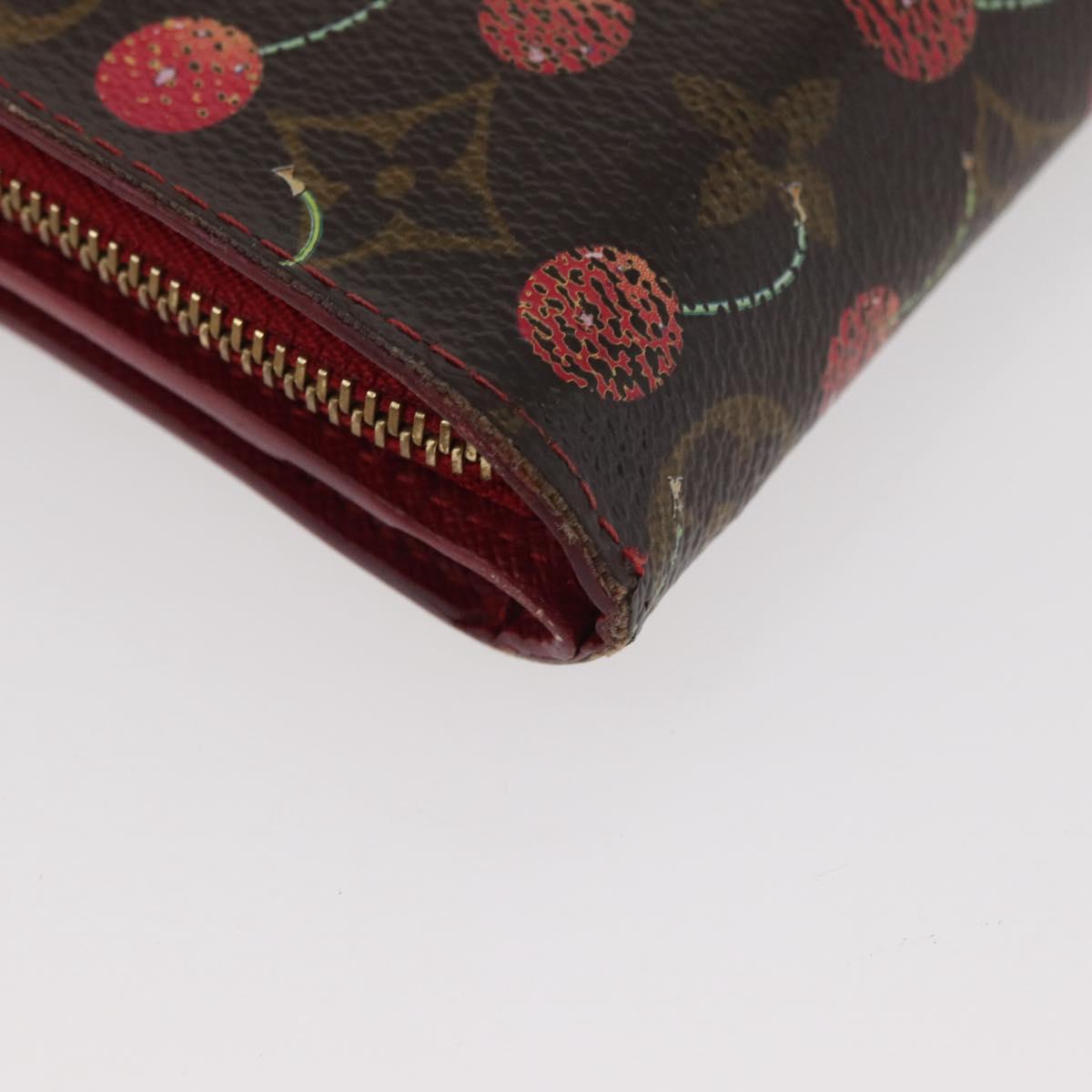 LOUIS VUITTON Monogram Cherry Compact zip Bifold Wallet M95005 LV Auth 171207A