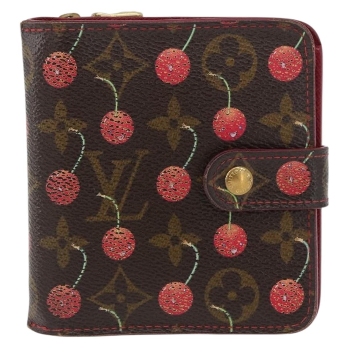 LOUIS VUITTON Monogram Cherry Compact zip Bifold Wallet M95005 LV Auth 171207A