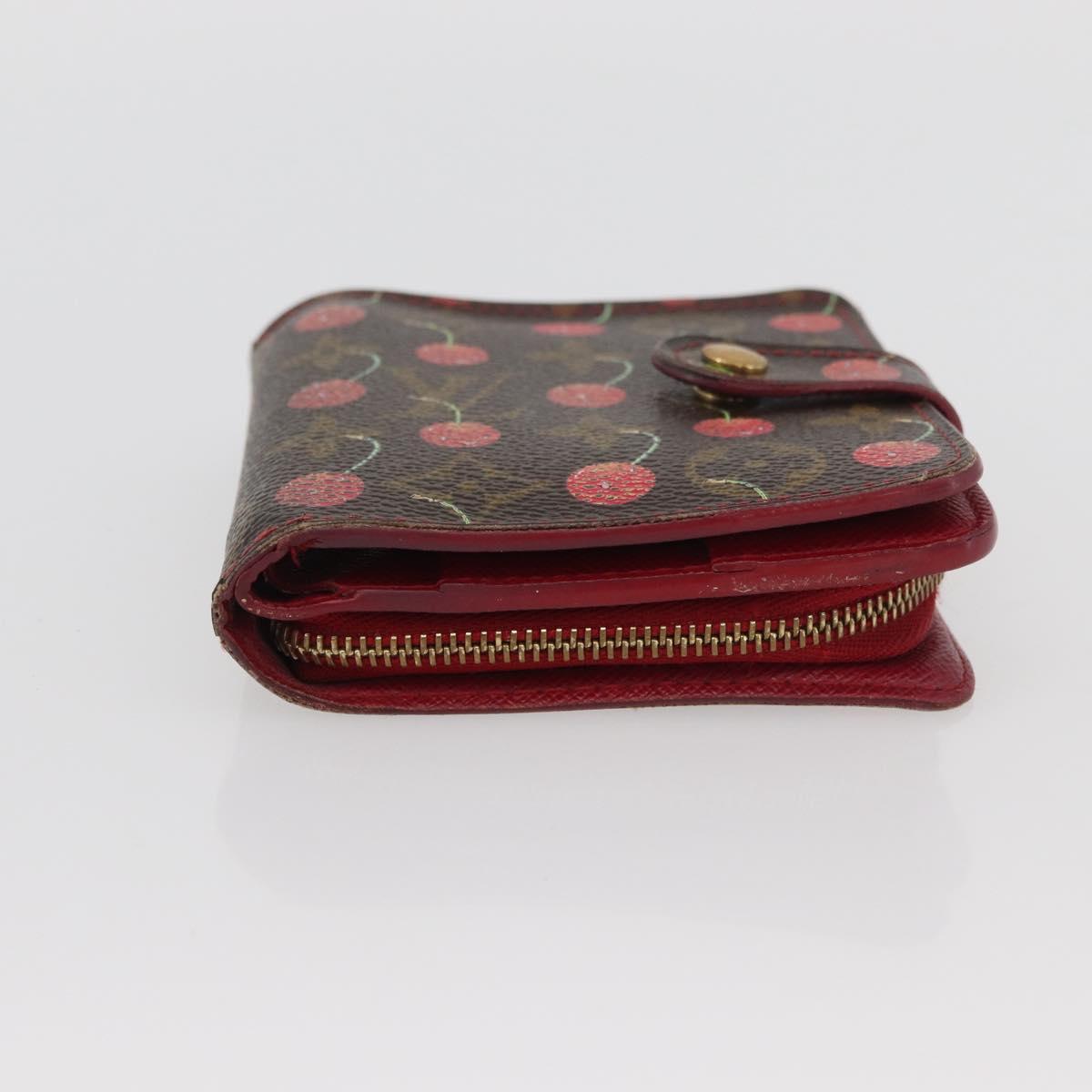 LOUIS VUITTON Monogram Cherry Compact zip Bifold Wallet M95005 LV Auth 171207A
