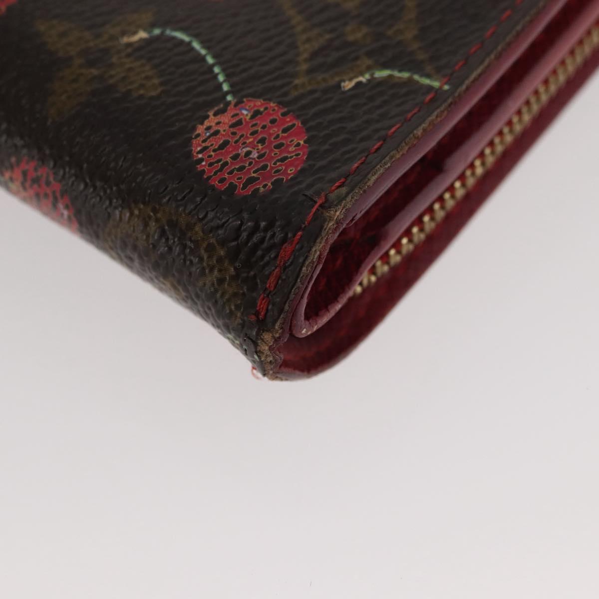 LOUIS VUITTON Monogram Cherry Compact zip Bifold Wallet M95005 LV Auth 171207A