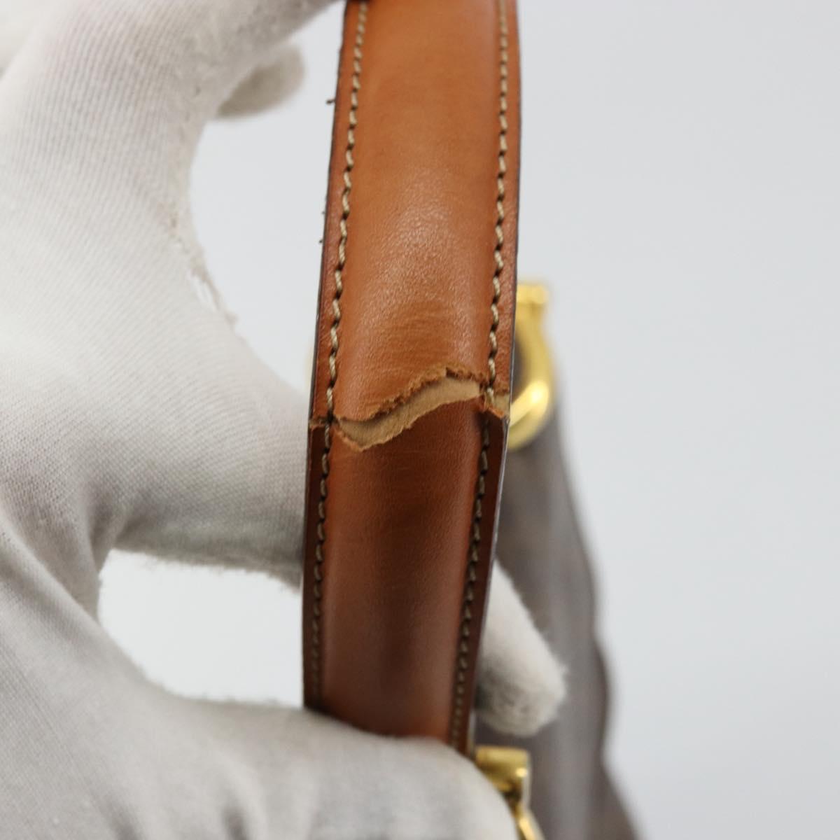 CELINE Macadam Canvas Hand Bag PVC Leather Brown Gold Auth 171227