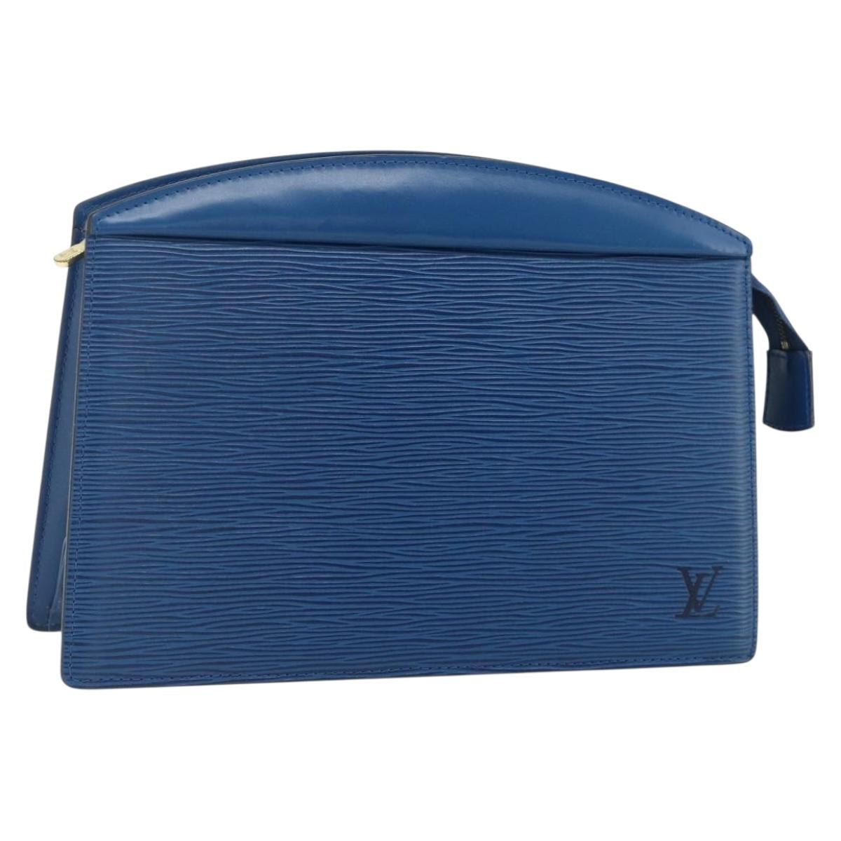LOUIS VUITTON Epi Trousse Crete Pouch Blue M48405 LV Auth 171231