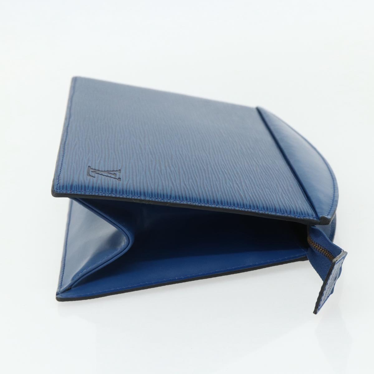 LOUIS VUITTON Epi Trousse Crete Pouch Blue M48405 LV Auth 171231