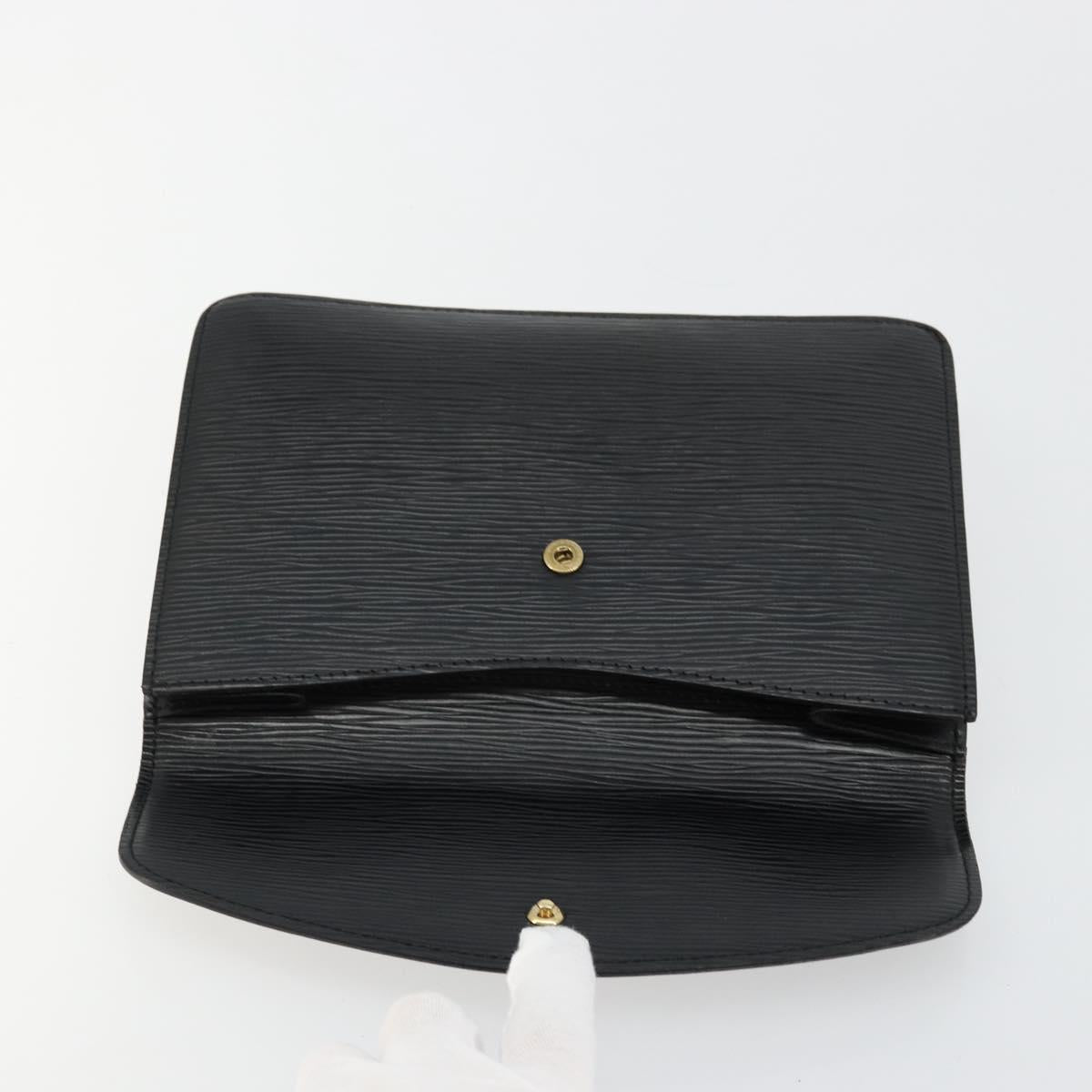LOUIS VUITTON Epi Montaigne 23 Clutch Bag Black M52662 LV Auth 171232