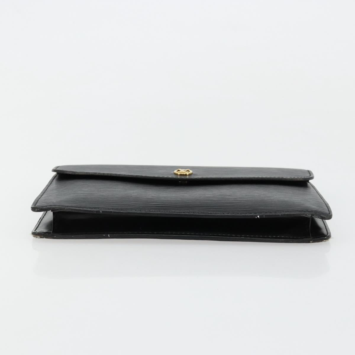 LOUIS VUITTON Epi Montaigne 23 Clutch Bag Black M52662 LV Auth 171232