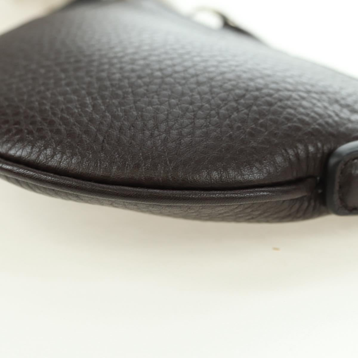 GUCCI Shoulder Pouch Web Sherry Line Leather Black Silver 821831 Auth 171234A