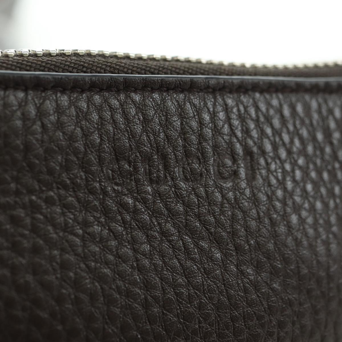 GUCCI Shoulder Pouch Web Sherry Line Leather Black Silver 821831 Auth 171234A