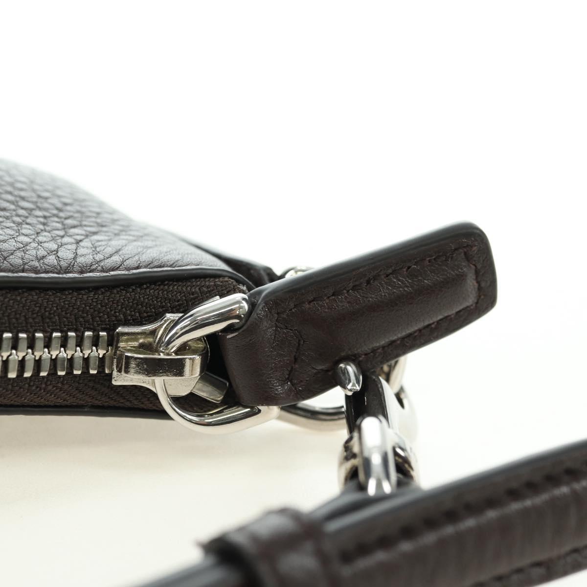 GUCCI Shoulder Pouch Web Sherry Line Leather Black Silver 821831 Auth 171234A