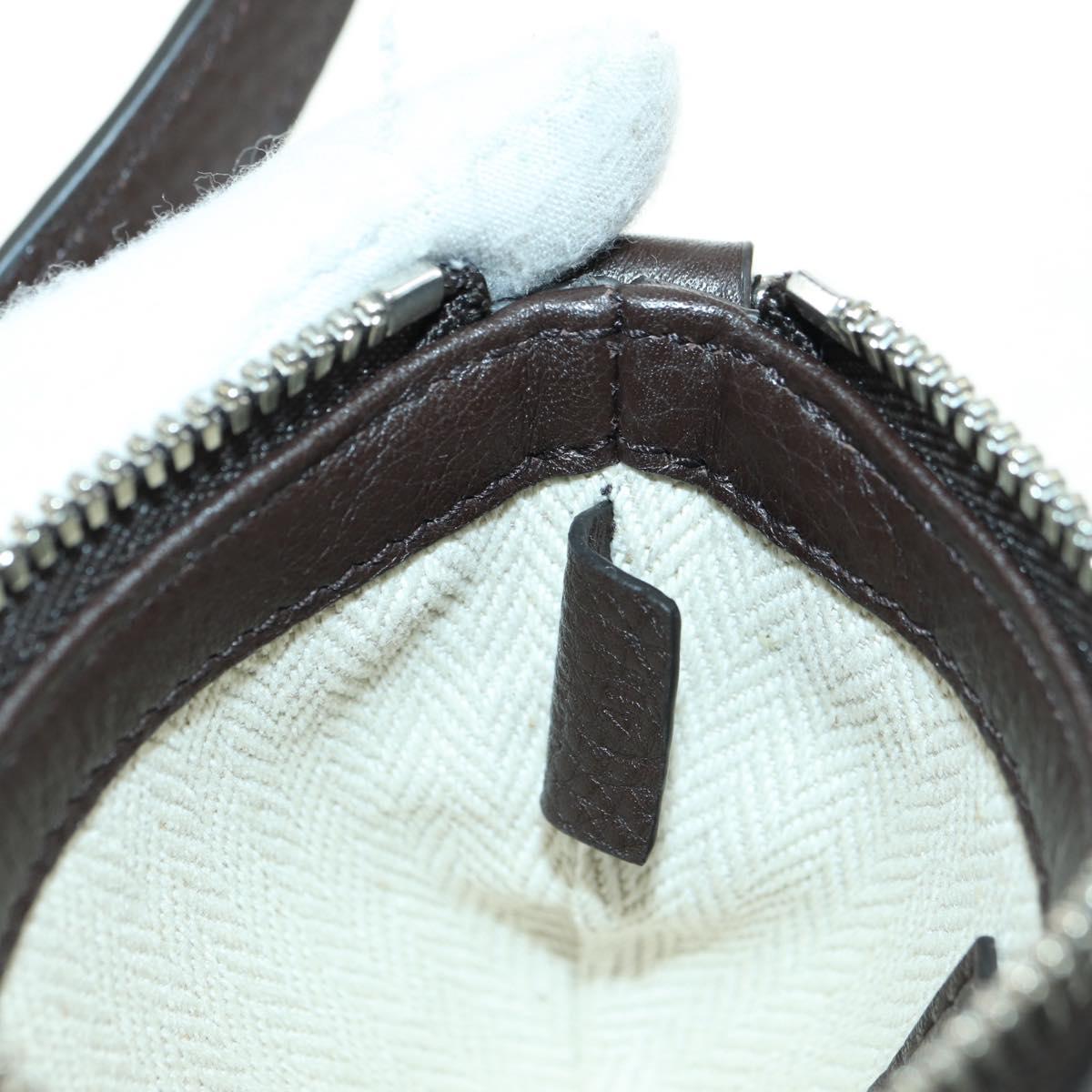 GUCCI Shoulder Pouch Web Sherry Line Leather Black Silver 821831 Auth 171234A