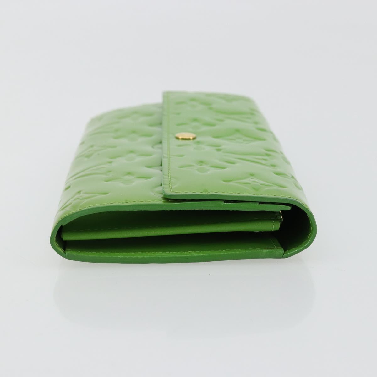 LOUIS VUITTON Vernis Portefeiulle Sarah Wallet Vert Tonic M93635 LV Auth 171237A
