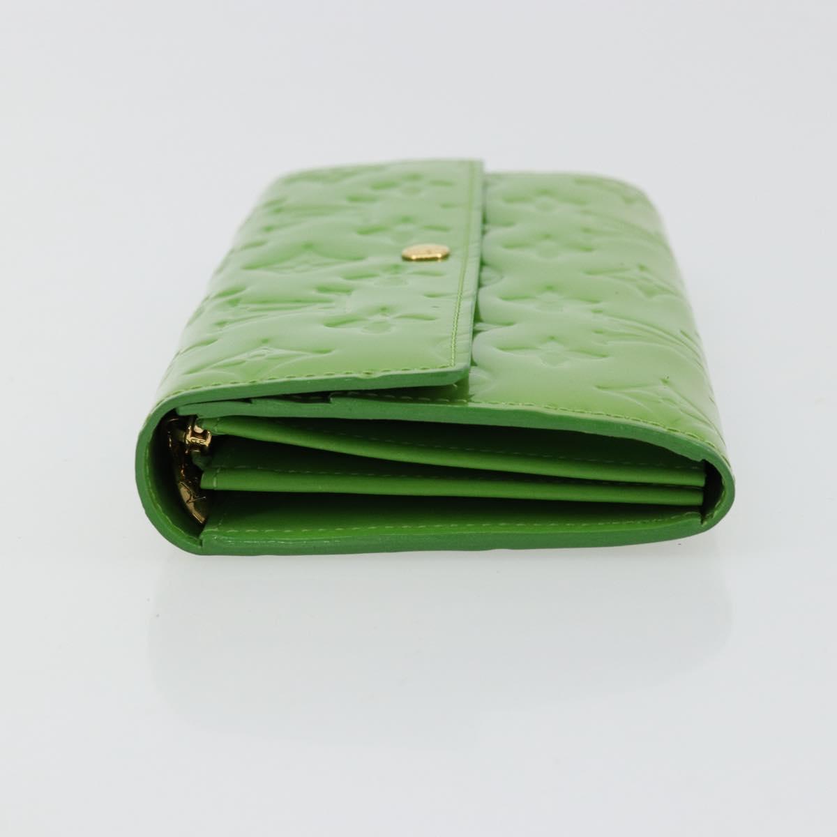 LOUIS VUITTON Vernis Portefeiulle Sarah Wallet Vert Tonic M93635 LV Auth 171237A