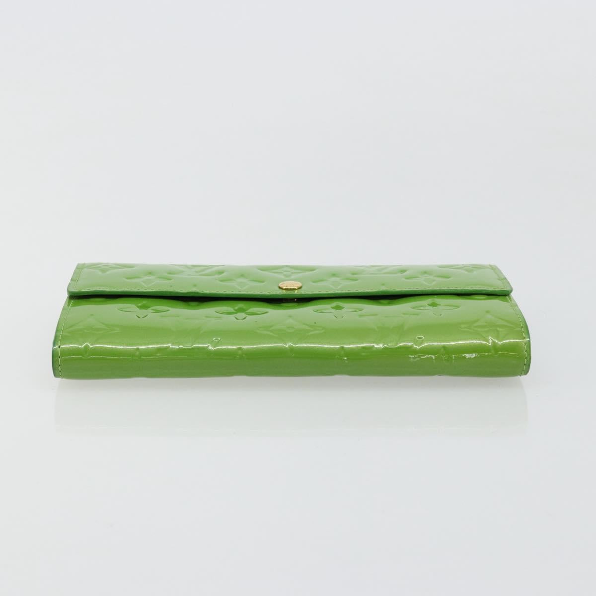 LOUIS VUITTON Vernis Portefeiulle Sarah Wallet Vert Tonic M93635 LV Auth 171237A
