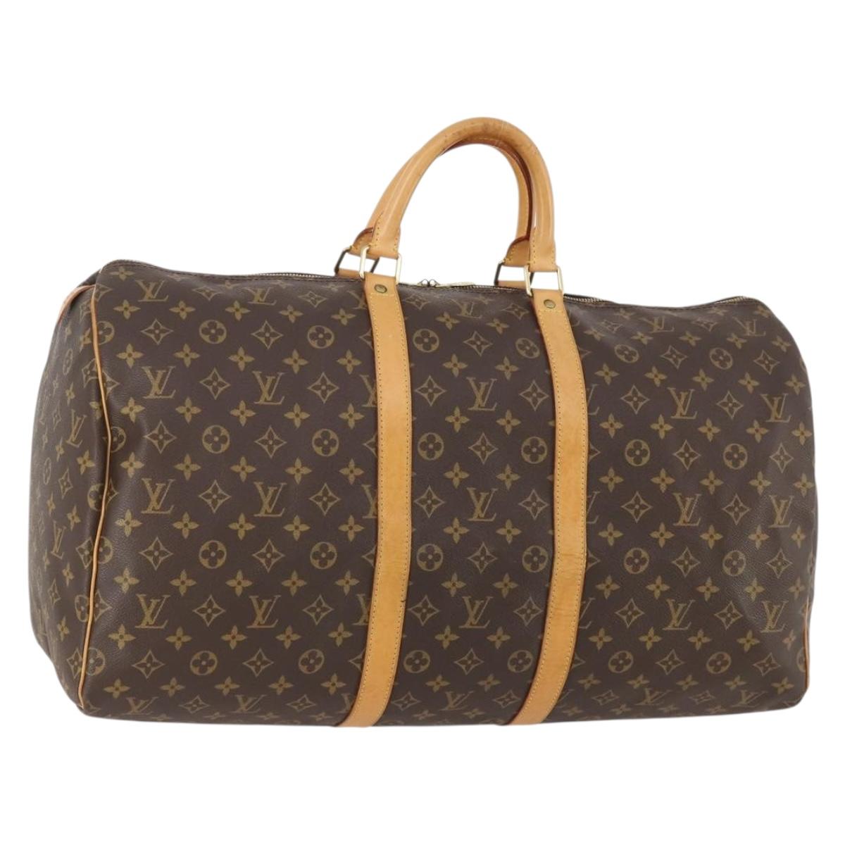 LOUIS VUITTON Monogram Keepall 55 Boston Bag M41424 LV Auth 171243A