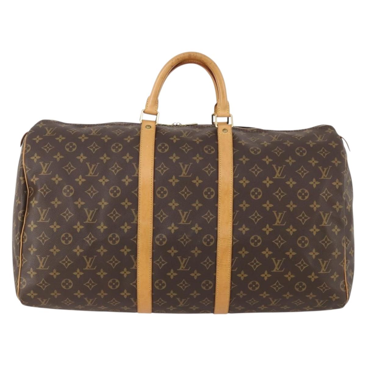 LOUIS VUITTON Monogram Keepall 55 Boston Bag M41424 LV Auth 171243A