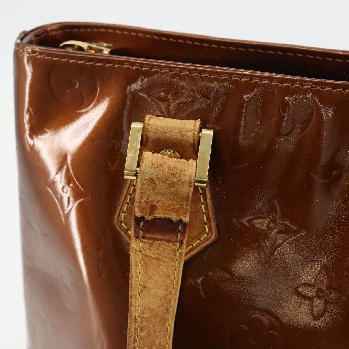 LOUIS VUITTON Monogram Vernis Houston Hand Bag Bronze M91122 LV Auth 171246