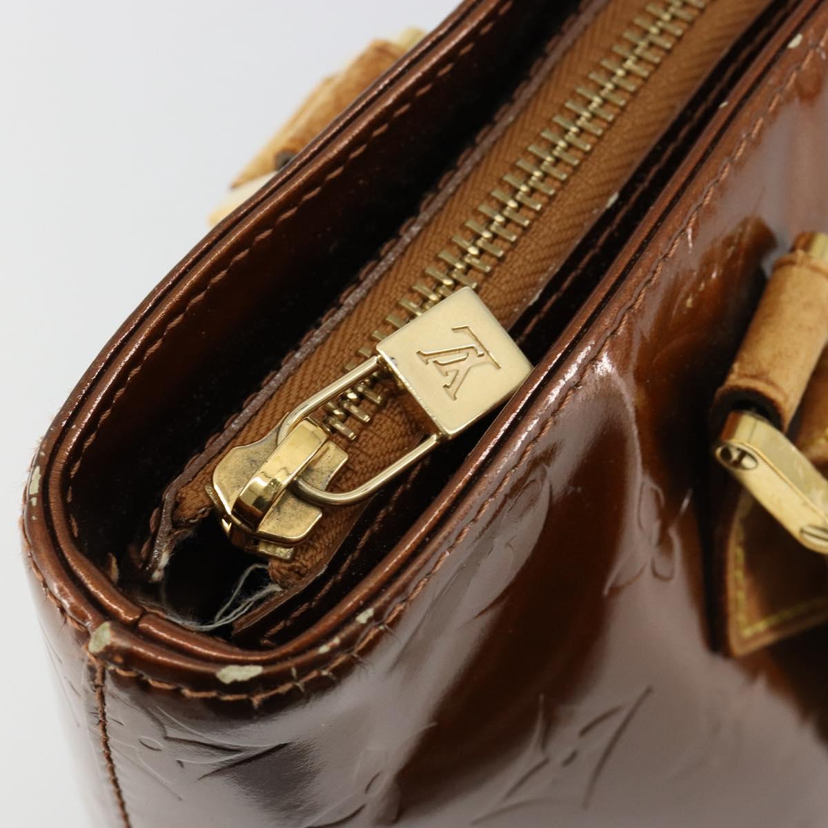 LOUIS VUITTON Monogram Vernis Houston Hand Bag Bronze M91122 LV Auth 171246