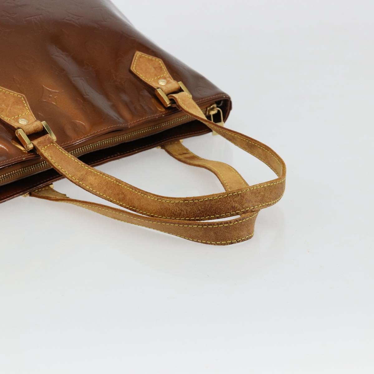 LOUIS VUITTON Monogram Vernis Houston Hand Bag Bronze M91122 LV Auth 171246
