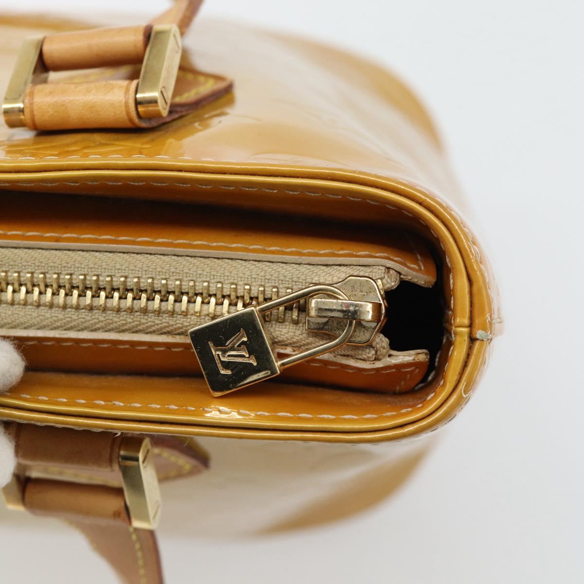 LOUIS VUITTON Monogram Vernis Houston Hand Bag Beige M91004 LV Auth 171247