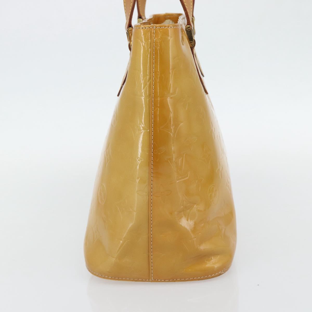 LOUIS VUITTON Monogram Vernis Houston Hand Bag Beige M91004 LV Auth 171247