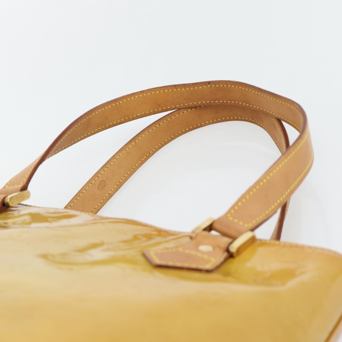 LOUIS VUITTON Monogram Vernis Houston Hand Bag Beige M91004 LV Auth 171247