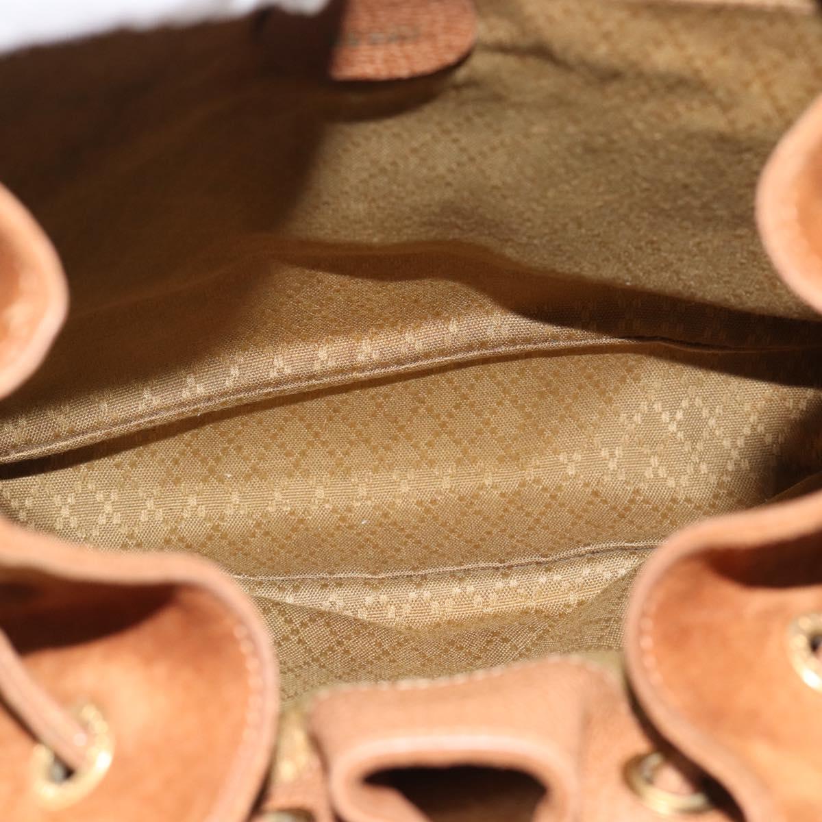 GUCCI Bamboo Backpack Suede Brown Gold 003 2058 0016 Auth 171248