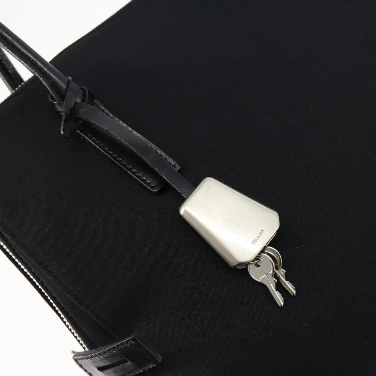 PRADA Sports Tote Bag Nylon Black Silver Auth 171258