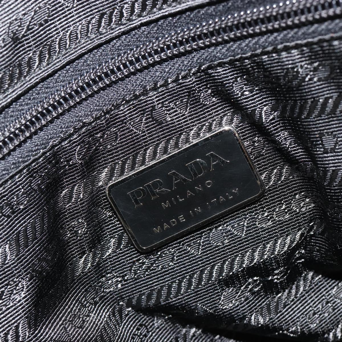 PRADA Sports Tote Bag Nylon Black Silver Auth 171258
