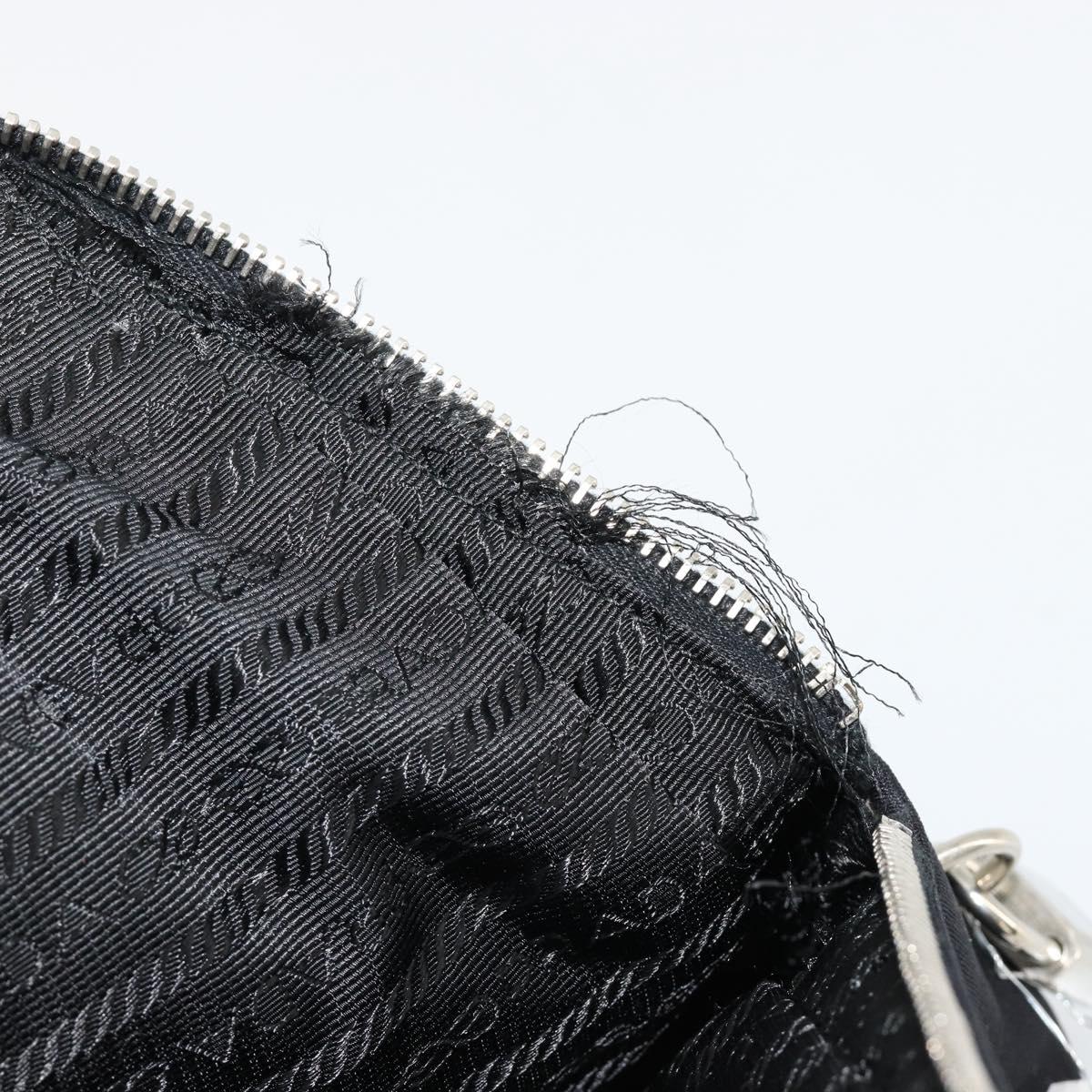 PRADA Sports Tote Bag Nylon Black Silver Auth 171258