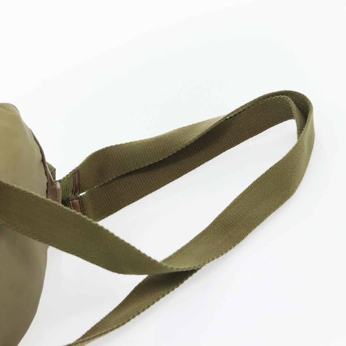 PRADA Backpack Nylon Khaki Silver Auth 171259