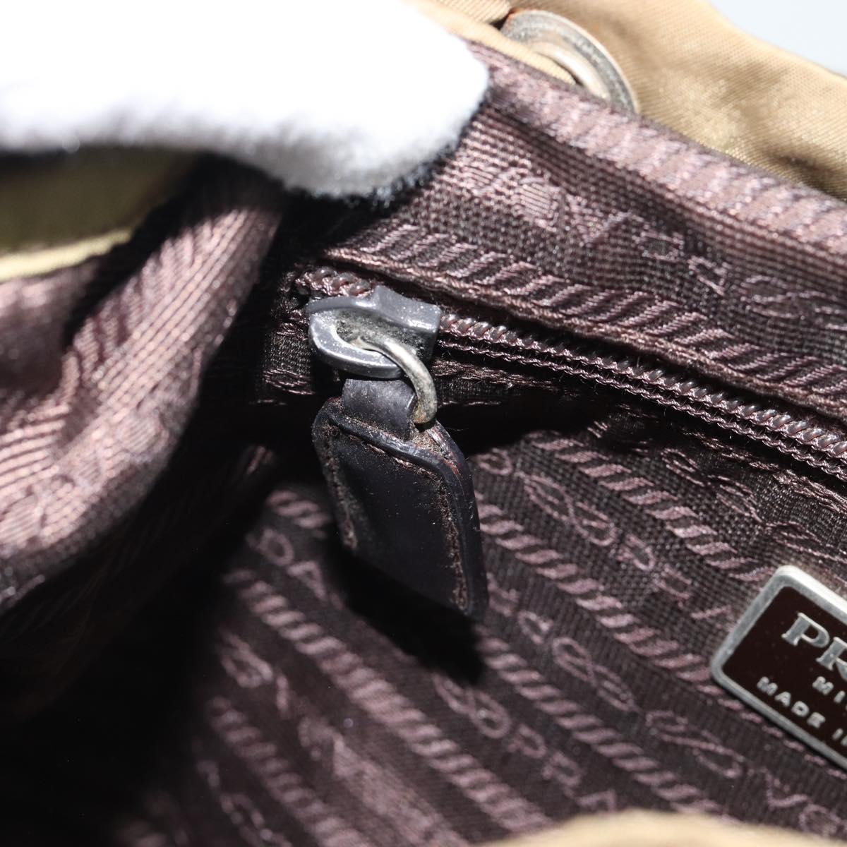 PRADA Backpack Nylon Khaki Silver Auth 171259