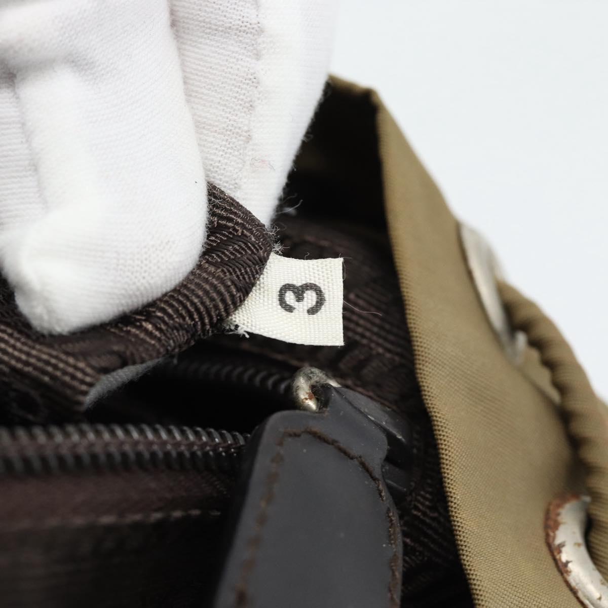 PRADA Backpack Nylon Khaki Silver Auth 171259