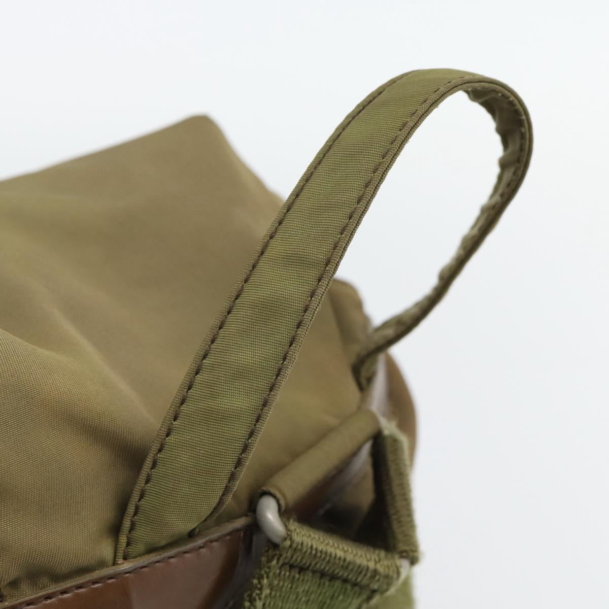 PRADA Backpack Nylon Khaki Silver Auth 171259