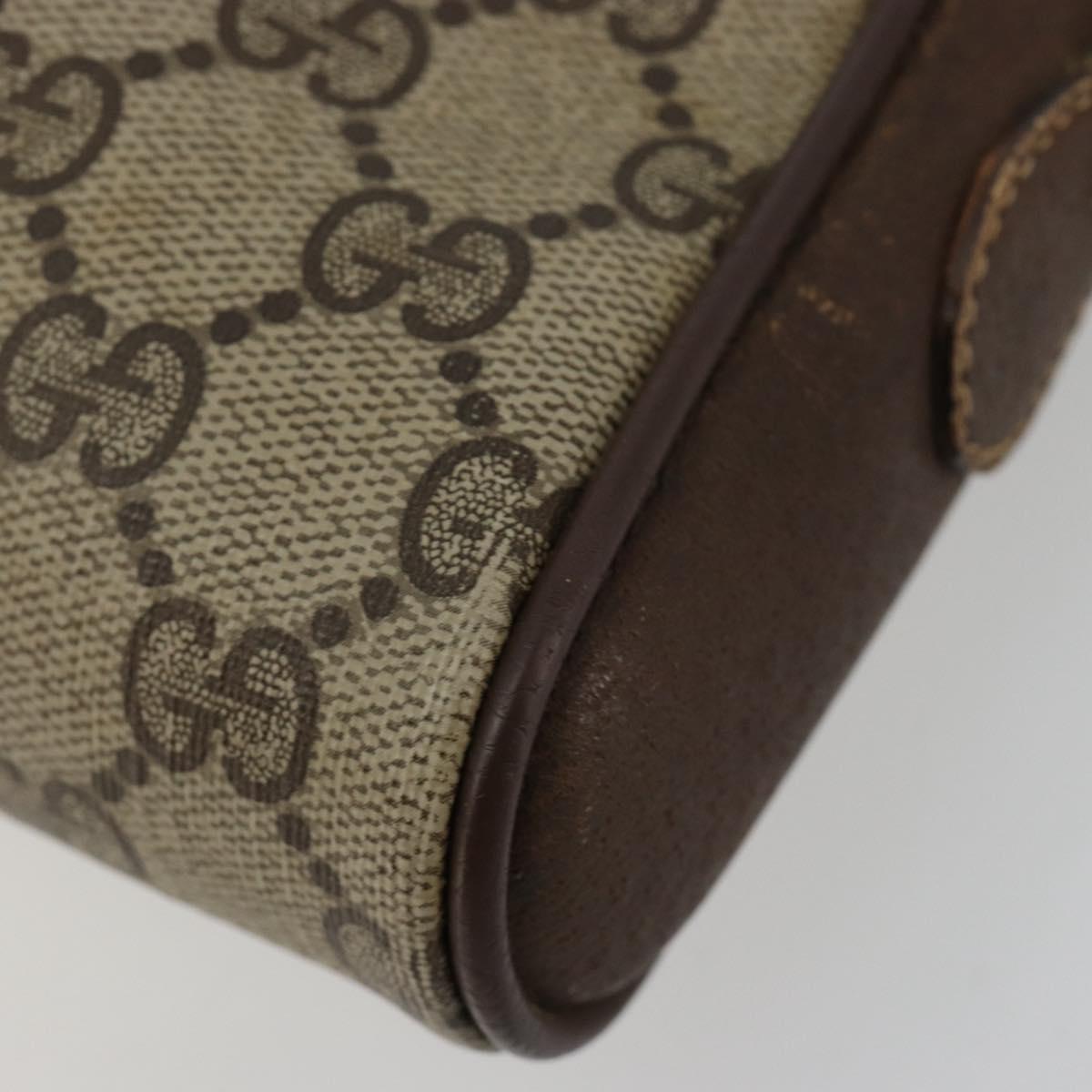 GUCCI GG Supreme Web Sherry Line Bag PVC Beige Gold 116 02 089 Auth 171261