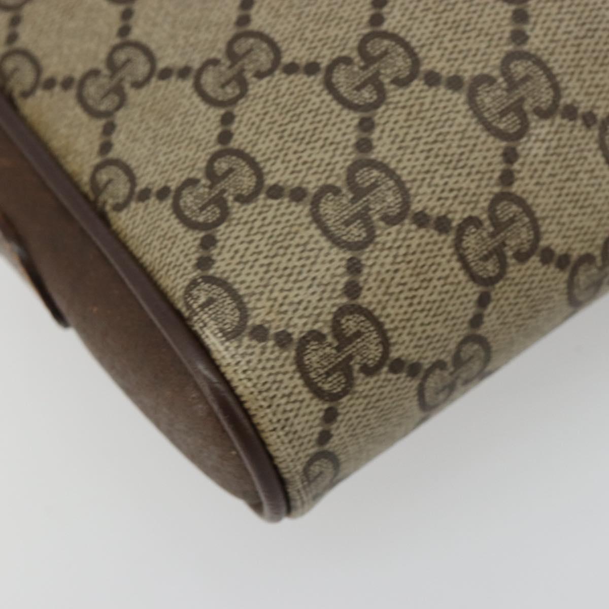 GUCCI GG Supreme Web Sherry Line Bag PVC Beige Gold 116 02 089 Auth 171261
