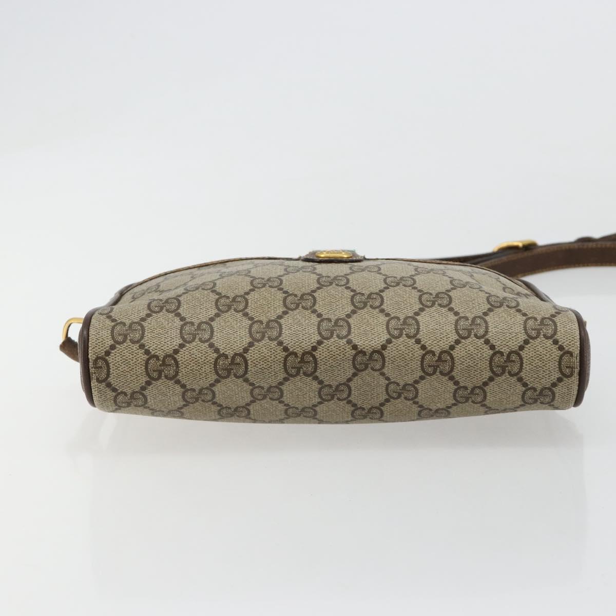 GUCCI GG Supreme Web Sherry Line Bag PVC Beige Gold 116 02 089 Auth 171261