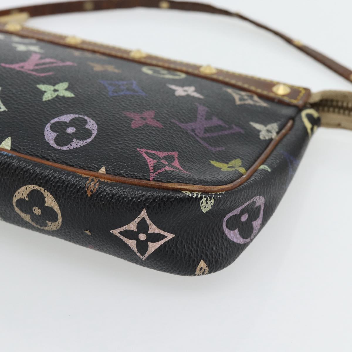 LOUIS VUITTON Multicolor Pochette Accessoires Pouch Black M92648 LV Auth 171272