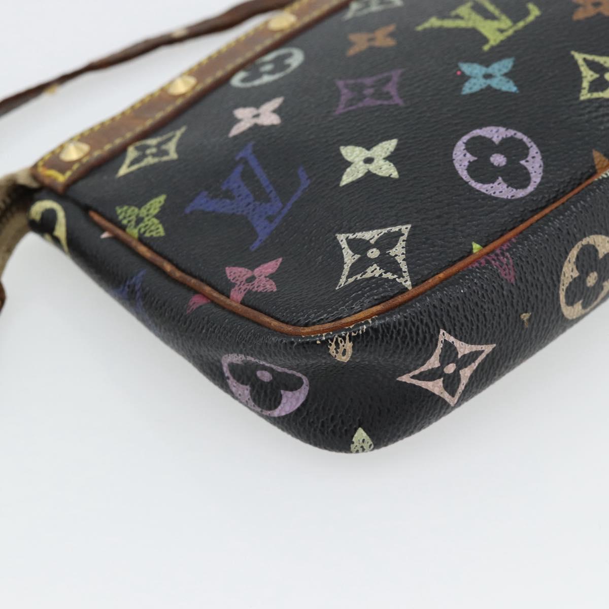 LOUIS VUITTON Multicolor Pochette Accessoires Pouch Black M92648 LV Auth 171272