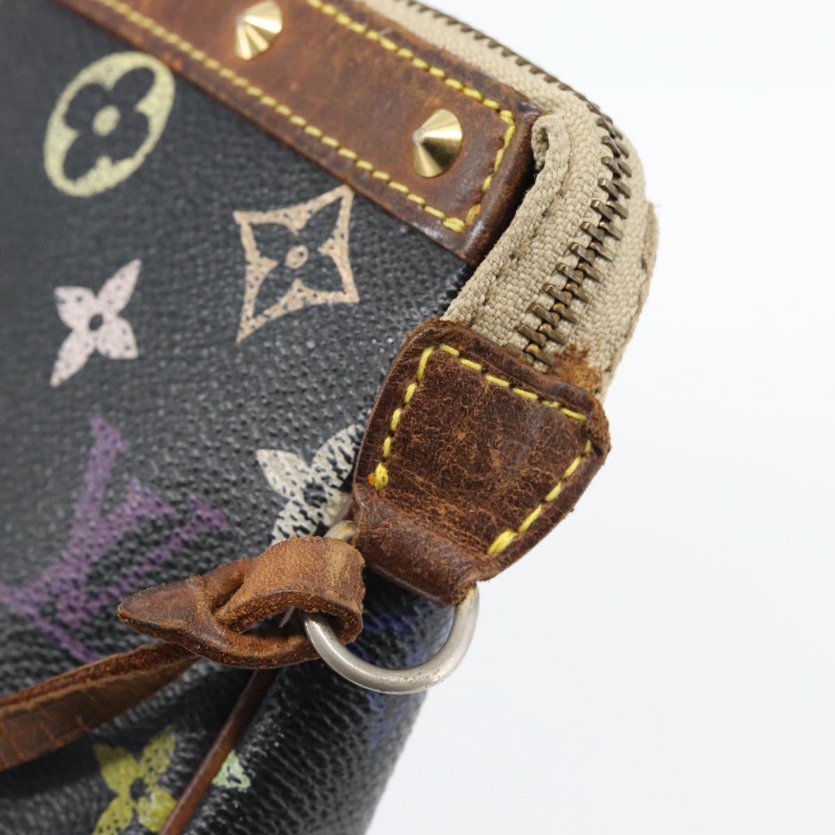 LOUIS VUITTON Multicolor Pochette Accessoires Pouch Black M92648 LV Auth 171272