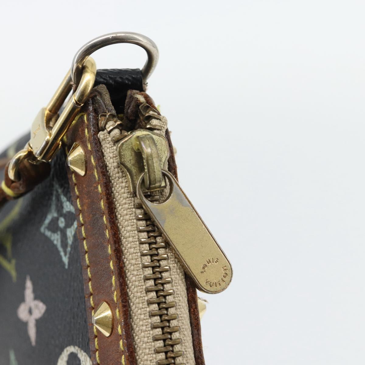 LOUIS VUITTON Multicolor Pochette Accessoires Pouch Black M92648 LV Auth 171272