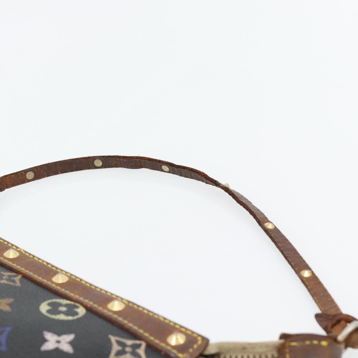 LOUIS VUITTON Multicolor Pochette Accessoires Pouch Black M92648 LV Auth 171272