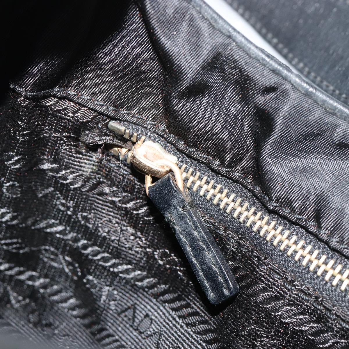 PRADA Accessory Pouch Nylon Black Gold Auth 171277