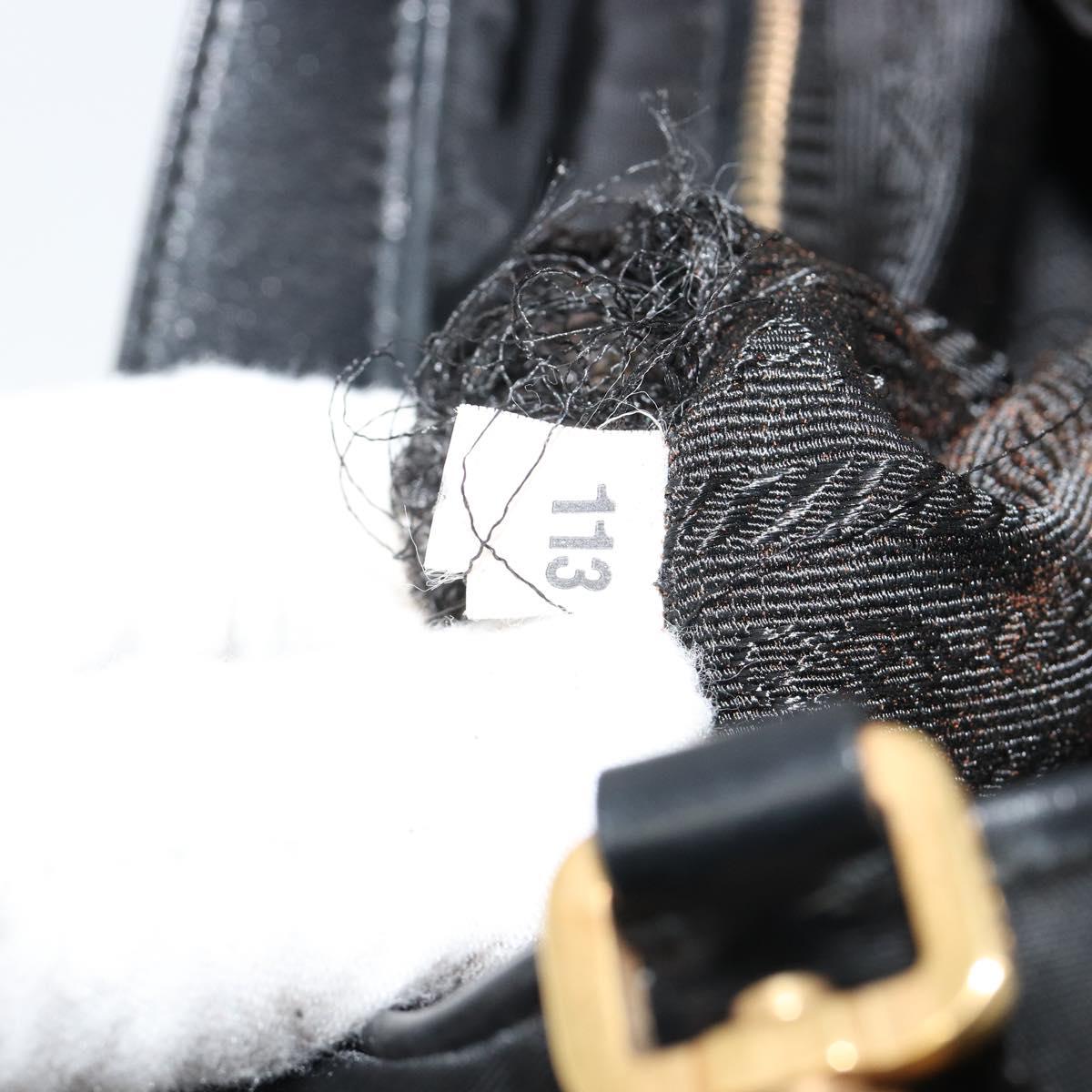 PRADA Accessory Pouch Nylon Black Gold Auth 171277