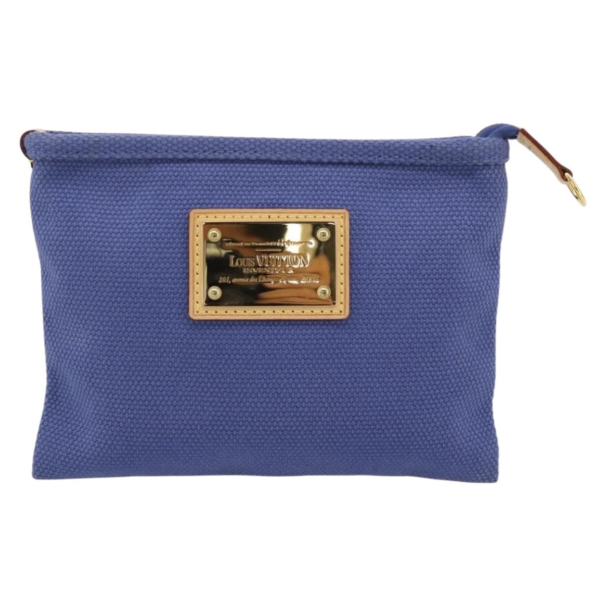 LOUIS VUITTON Antigua Pochette Platt PM Pouch Blue M40070 LV Auth 171279V